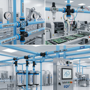 Acoplamiento Reductor de Aleación de Aluminio de Grado Alimenticio EX5 para Sistema de Aire Comprimido de Compresor, Cumple con la Norma ISO 8573-1 Clase 0 Ultra - Product Image 3