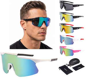 Lunettes de soleil polarisées de sport à grande monture pour le cyclisme en extérieur, avec logo personnalisé, style tendance - Product Image 2