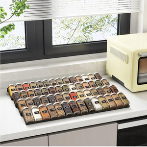 Extendable <b>Spice</b> <b>Jar</b> Storage <b>Rack</b> Rectangular Black 3 Floors Desktop Drawer Organizer <b>For</b> Kitchen <b>Spices</b> - Product Image 1