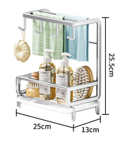 Support mural en acier inoxydable pour serviettes de salle de bain et de cuisine, avec égouttoir, sans perçage, vente en gros, OEM, ODM, logo personnalisé
