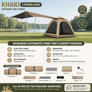 Carpa Automática con Estructura Híbrida de Aluminio y Fibra de Vidrio, Resistente al Viento, para Campamentos Familiares y Eventos, para 3-4 Personas, Certificada ISO9001 - Product Image 4