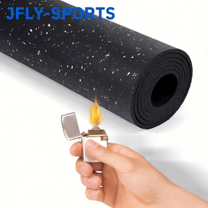 JFLY-SPORTS Rollos de Piso de Goma para Gimnasio de 8 mm de Grosor, Alfombrilla de Goma Resistente Antideslizante con Absorción de Impactos para Fitness y Garaje - Product Image 1