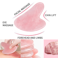 100% pierre naturelle personnaliser Logo impression Rose Quartz Gua Sha grattoir planche grattoir outil de Massage