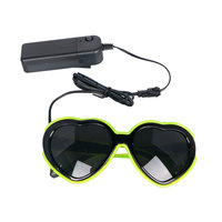 Festival Supplies Light Up Neon Rave Party Lunettes de soleil en forme de coeur Lunettes lumineuses