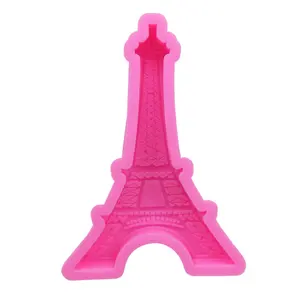 Cetakan Fondant silikon cair Menara Eiffel 3D untuk Topper Cupcake kue permen coklat dekorasi memanggang kue