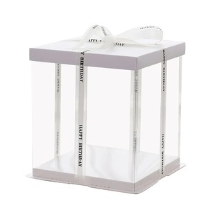 Boîte à gâteaux transparente personnalisable 4 6 8 10 12 pouces Dessert et emballage de gâteau d'anniversaire sans danger pour la cuisson des célébrations d'anniversaire - Product Image 3