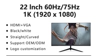 22inch Factory Wholesale OEM Full 1080P Desktop PC LCD Monitor with HDR and DP for Home Office Games
