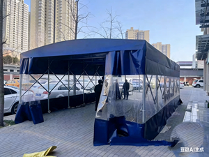 Auvent pliable coulissant, auvent rétractable en PVC - Conception à longueur réglable, parasol d'extérieur portable - Product Image 6