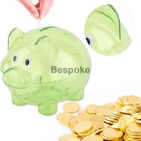 Tirelire en plastique transparente personnalisable avec logo, petite tirelire cochon, boîtes à monnaie, jouets pour enfants, décoration intérieure, boîte d'épargne