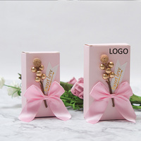 Boîte cadeau personnalisée avec logo pour mariage, petite entreprise, bonbons, chocolat, boîte cadeau intemporelle, écologique, chic, recyclable, impression rose