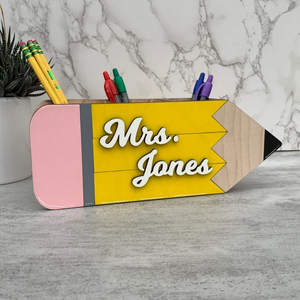 ที่ใส่ดินสอแอปเปิ้ลทำจากไม้สำหรับครูของขวัญวันครูของขวัญสำหรับคุณครู - Product Image 4