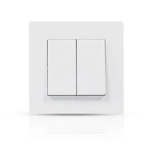 20 Years Warranty MEZEEN F Series European Standard Switches And Sockets 2 Gang 1 Way 2 Way Wall Light Switch