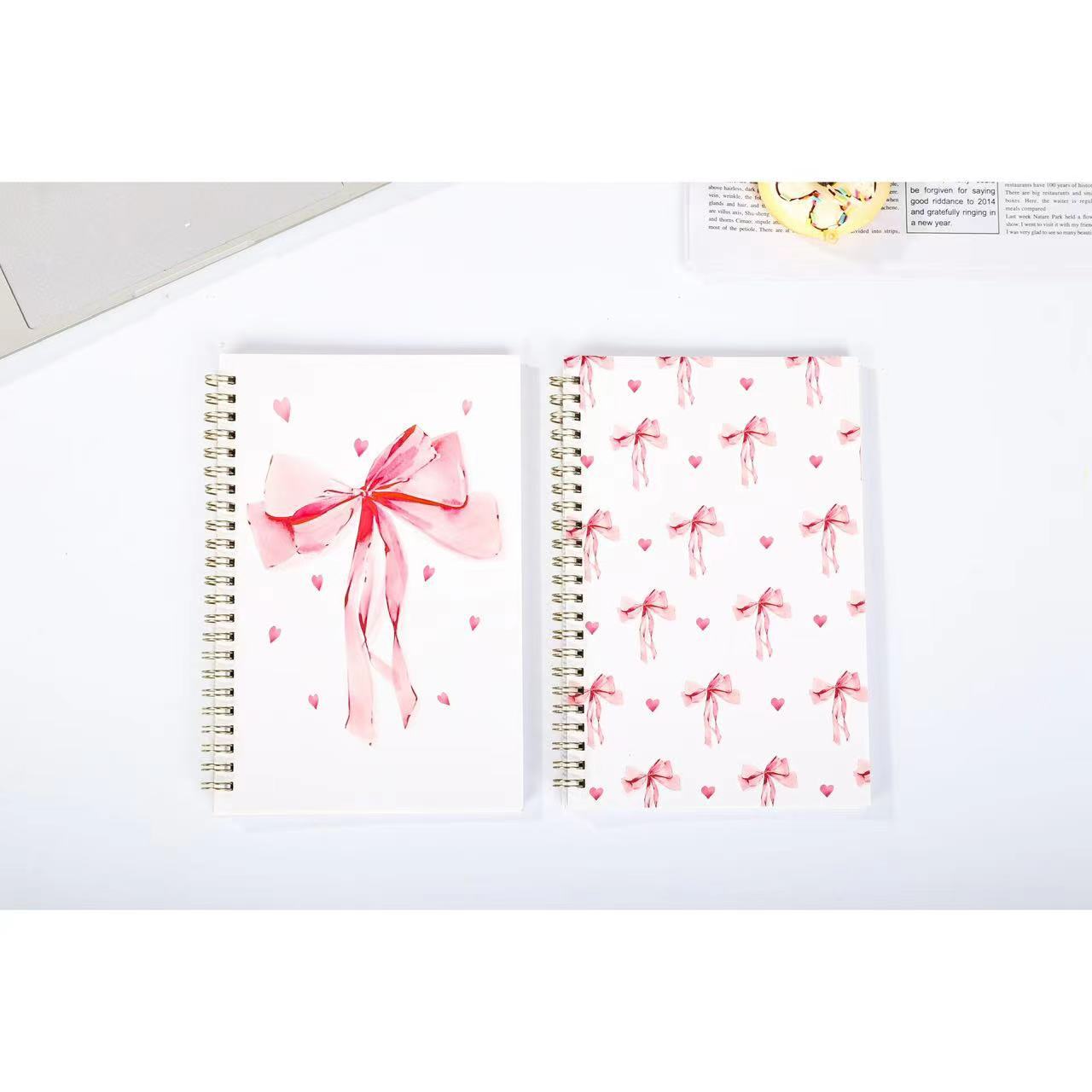 Confezione da 2 fiocchi rosa