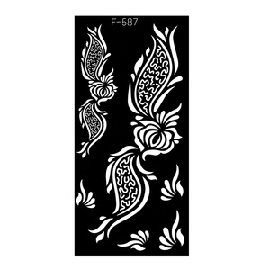 DIY Art Peinture pour Corps Visage <span class=keywords><strong>Main</strong></span> <span class=keywords><strong>Arabe</strong></span> Inde Style <span class=keywords><strong>Tatouage</strong></span> Pochoirs Modèles Réutilisable PVC Outils Personnalisés - Product Image 4