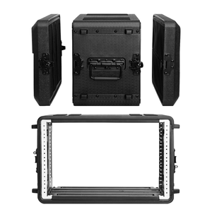 HOHIYO Boîtier rack 6U peu profond 15,35 po de profondeur 39 cm 19 pouces en PE rigide avec fermeture de porte, portable, anti-poussière et antichoc pour microphone - Product Image 1