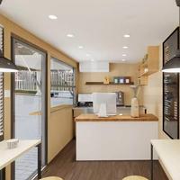 Kiosque à café commercial personnalisé, préfabriqué, modulaire, portable, avec auvent et toit, pour supermarché et immeuble de bureaux