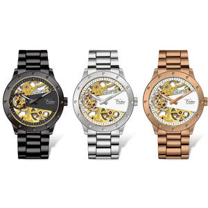 Montre-bracelet mécanique automatique squelette décontractée Virtue Fashion 2026 pour homme, en acier inoxydable, étanche, cadran 43 mm, luxe professionnel - Product Image 3