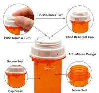 Bouteilles de médicaments en plastique PP de qualité alimentaire à bouchon vissé hermétique, petits pots à capsules sûrs, rangement de voyage de petite capacité pour Inksworld