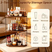 Organisateur d'angle pour comptoir de salle de bain, Organisateur de comptoir en bois pour parfums, Organisateur d'angle pour produits de soin, Étagère d'angle pour comptoir