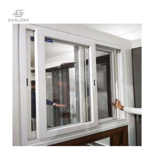 نوافذ منزلقة مزججة مزدوجة Upvc وأبواب Ventanas De Pvc نوافذ منزلقة مغلفة 5 بوصات نوافذ منزلقة - Product Image 1