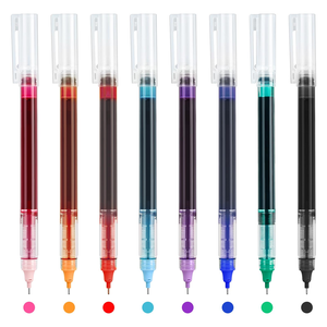 ปากกาลูกลื่นแบบน้ำ 0.5 มม. สีดำ น้ำเงิน แดง ชมพู ส้ม เขียว ม่วง - Product Image 1