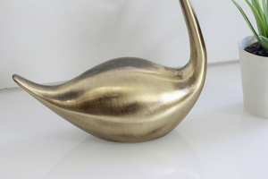 Sculpture élégante de grue en laiton, grande figurine d'oiseau aquatique, statue décorative en métal, décoration de luxe pour table, maison et bureau - Product Image 3