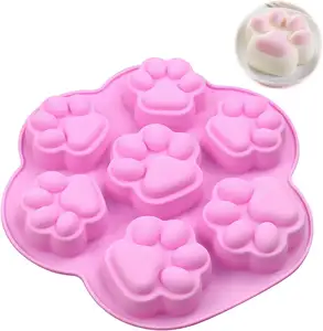 Silicone Molds Puppy Dog Paw Non-Stick Food Grade Silicone Molds for Chocolate Candy Dog Treats Cupcake Baking Mould Muffin pan