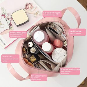 Large Capacity Portable <b>Makeup</b> Bag Stylish Travel Cosmetic Storage <b>Case</b> Luxury Handheld Shell Design Trendy & High-Quality Ins - Product Image 3