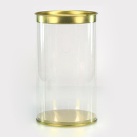 Cylindre d'emballage transparent rond en PET avec impression personnalisée Boîte d'emballage cadeau en étain pour fruits et bleuets