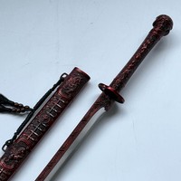 Espada Guerrero Roja Popular de 101 cm y 1.95 kg con Espada Tang Atornillada al Dorso de la Hoja para Colección de Cosplay