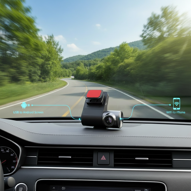 1080P Hidden Dashcam Single Lens USB+WIFI Dashcam Dual Connectivity USB for Android Screen and Wi-Fi for Phone at the Same Time