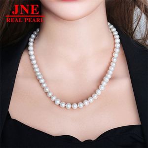 Collier de perles naturelles, perles rondes blanches, collier de perles trèfle, cadeau pour les aînés, fête des mères - Product Image 3