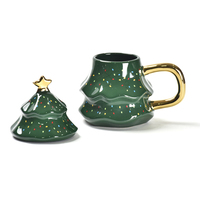 Mug à café en céramique écologique durable et créatif, arbre de Noël, grande capacité, cadeau de Noël personnalisable