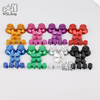 NSLikey Jeu de boutons métalliques pour manette PS5 en alliage d'aluminium Dpad ABXY Thumbstick Cover Button