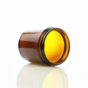 Wholesale 2oz 4oz 8oz 16oz Amber Clear Glass Candle Jars Scented Candle Making Glass Jar Round Candle Containers With Lid