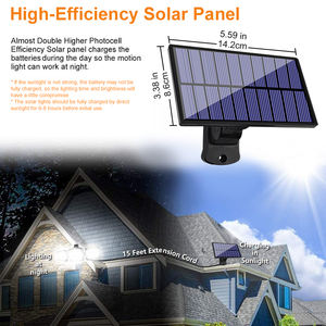 Lámpara Solar de Pared Exterior Impermeable IP65 con <span class=keywords><strong>3</strong></span> Cabezales Ajustables, 138 LED, con Control Remoto - Product Image 4