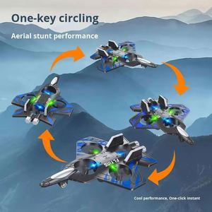 Avion télécommandé Jouet volant d'extérieur Avion de chasse Jouet RC avec lumière pour enfants et adultes - Product Image 3