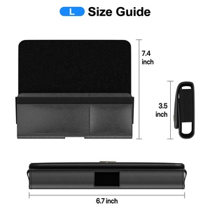 ESEEKGO Leather Pouch Phone Holder Leather Cell Phone with Belt Clip Universal Compatibility for 4.5inch-7inch Phone <b>Small</b> Large - Product Image 3