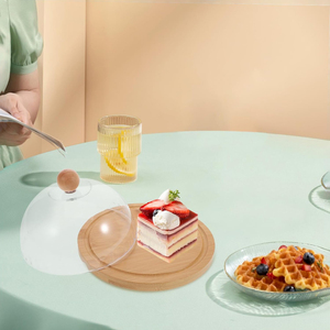 Plateau à gâteau de luxe, plateau à fruits, beurrier avec couvercle en dôme, petit plateau rond couvert pour <span class=keywords><strong>fromage</strong></span> et desserts, plateau de rangement pour réfrigérateur - Product Image 2