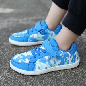 Zapatillas de deporte de malla de camuflaje para niños con velcro, zapatos informales para niños, talla 4-6 años, zapatos deportivos transpirables de moda de caña baja - Product Image 1