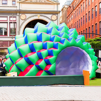 Forme personnalisée décoration d'art de rue tente de camping gonflable tente extérieure gonflable publicité Oxford avec éclairage LED