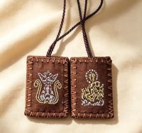 Scapulaire religieux brodé avec breloques, motif Vierge de la Sainte-Croix, pour le commerce extérieur et Noël - Vente en gros