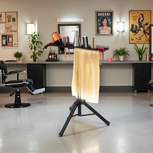 Support de tressage en acier inoxydable réglable en hauteur pour extensions de <span class=keywords><strong>cheveux</strong></span>, support de tressage pliable en trépied avec plateau pour <span class=keywords><strong>cheveux</strong></span> - Product Image 6