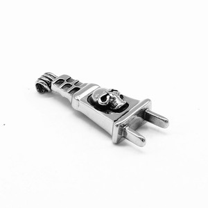 Yunnique – collier avec pendentif en forme de crâne punk en acier inoxydable pour hommes, design géométrique, forme de squelette, bijoux à la mode - Product Image 3