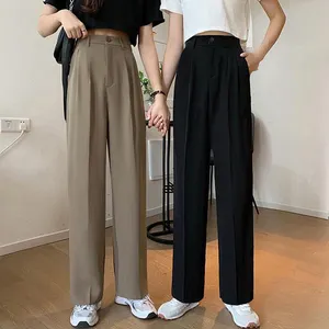 Pantaloni Casual a vita alta da donna pantaloni eleganti da ufficio estivi con Logo ad asciugatura rapida x taglia nuovo abito di moda