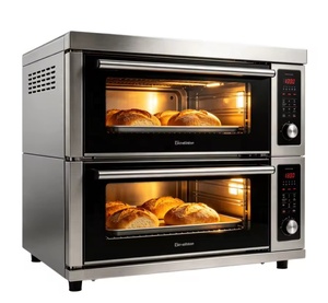 Four électrique commercial à double étage et <span class=keywords><strong>quatre</strong></span> plateaux, idéal pour les boulangeries, la pizzeria, le pain et les gâteaux - Vente chaude - Product Image 2