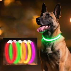 Coleira <span class=keywords><strong>LED</strong></span> RGB para Animais de Estimação - Venda Quente 2025 - Coleira Brilhante à Prova d'Água Recarregável via USB-C para Segurança Noturna de Cães e Gatos - Product Image 5