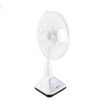 Kipas Angin Dinding Luar Ruangan Tenaga Surya 16 inci, Motor DC Plastik, Tahan Lama, Portabel, Dapat Diisi Ulang, Lampu LED, Output USB, Remote Digital