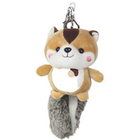 Pendentif en peluche écureuil à grande queue, mignon et amoureux des noix, 12 cm, rembourré en coton PP, porte-clés de voiture, breloque de sac à dos - Cadeau idéal unisexe