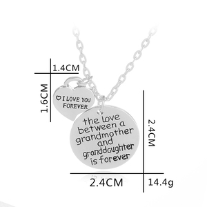 Collana <span class=keywords><strong>con</strong></span> Ciondolo a Cuore in Lega di Zinco ZRM Fashion <span class=keywords><strong>con</strong></span> Scritta '<span class=keywords><strong>Amore</strong></span> tra Nonna e Nipote' - Gioiello Unisex per Anniversario - Product Image 6